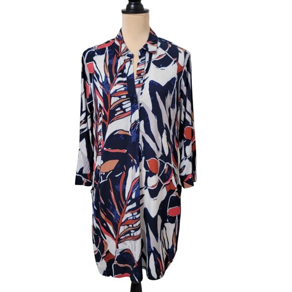 NIc + Zoe Size S Seaside Shade Three-Quarter-Sleeve Shirtdress, Gently Used - Picture 5 of 16